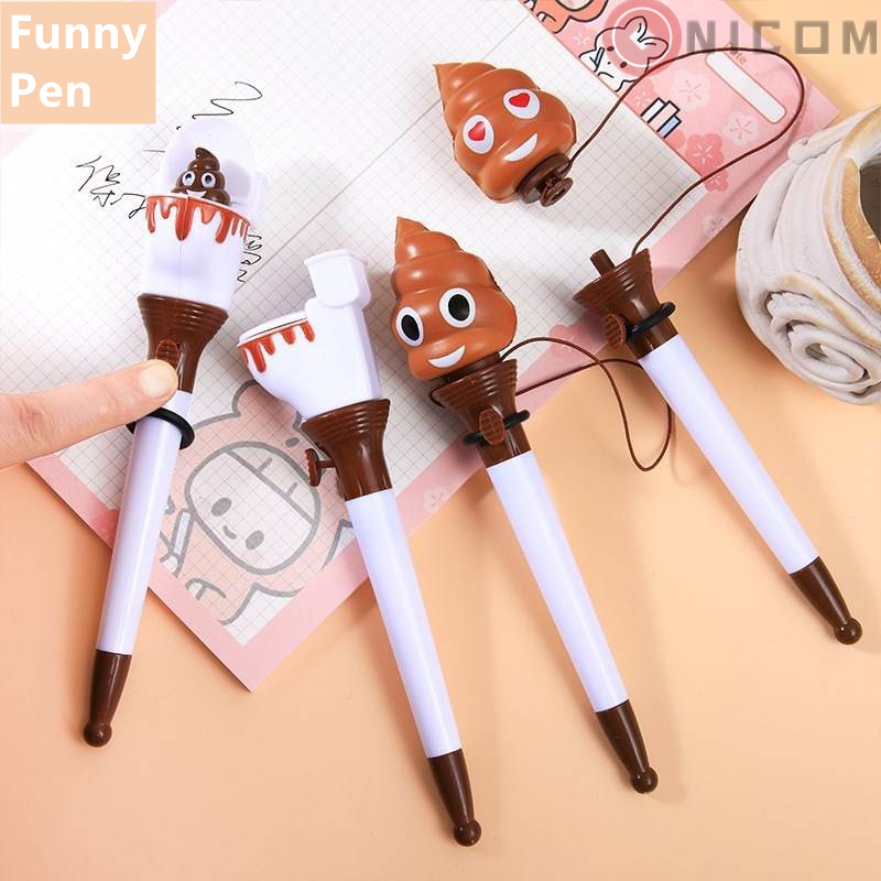 ปากกา Toilet Pot Cock kawaii เครื่องเขียน Cute Creative นักเรียนปลายปากกาลูกลื่นสีดํา