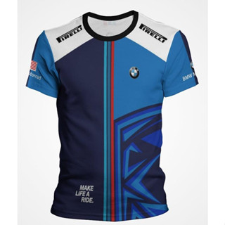 [พร้อมส่ง] เสื้อยืด ไมโครไฟเบอร์ พิมพ์ลาย BMW MOTORRAD 06 สีกรมท่า