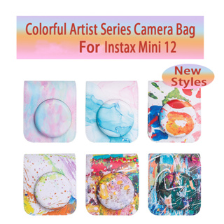 กระเป๋าสะพายไหล่ หนัง PU สําหรับใส่กล้อง Instax Mini 12