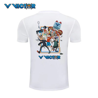 เสื้อยืดแขนสั้น พิมพ์ลาย Victor Badminton "Pirate King" สไตล์สปอร์ต