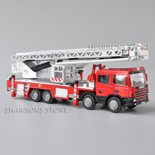 Kdw โมเดลรถดับเพลิงจําลอง ขนาดเล็ก สเกล 1:50 Aerial Lift-Up Fire Engine Truck ของเล่นสะสม สําหรับเด็ก