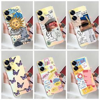 เคสโทรศัพท์มือถือ ซิลิโคนนิ่ม TPU ใส ลายฉลากศิลปะ แฟชั่น สําหรับ Realme C55 RMX3710 2023 RealmeC55 C 55 4G