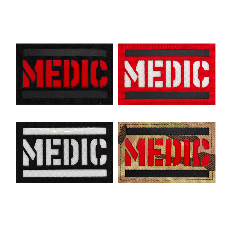 การสะท้อนอินฟราเรด MEDIC Tactical Morale Ir Badge สติ๊กเกอร์ผ้าสําหรับตกแต่งเสื้อผ้า