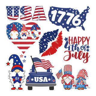 July 4Th แผ่นสติกเกอร์ความร้อน รีดร้อน Diy สําหรับติดตกแต่งเสื้อผ้า iron on patch