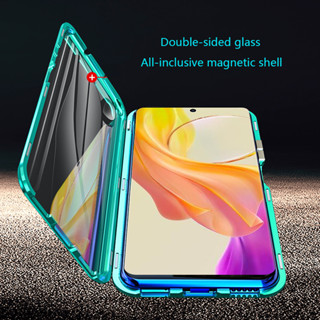 For Vivo Y36 Y 36 Y22 Y22S VivoY36 4G 5G Double Sided Tempered Glass Phone Case Clear Metal Flip Hard Back Cover Shockproof Casing