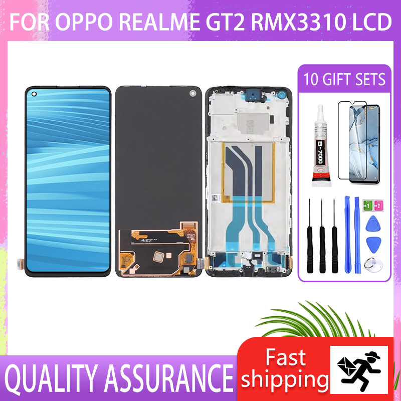 หน้าจอแสดงผล LCD พร้อมกรอบหน้าจอสัมผัส สําหรับ OPPO Realme GT2 RMX3310 Realme GT2 Pro RMX3301