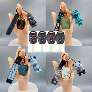 ปลอกกุญแจรีโมตรถยนต์ 2 3 4 ปุ่ม ขอบสีทอง สําหรับ Honda JAZZ CITY CRV CIVIC ACCORD honda key case key cover