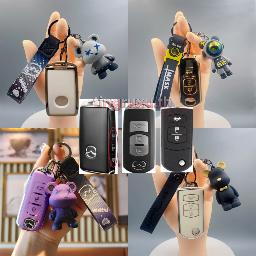 เคสกุญแจรีโมตรถยนต์ TPU 2 ปุ่ม 3 ปุ่ม กันรอยขีดข่วน อุปกรณ์เสริม สําหรับ Mazda CX-3 CX-5 CX-7 CX-9 C