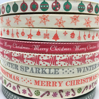 ริบบิ้นผ้าฝ้าย พิมพ์ลาย Merry Christmas ขนาด 1.5 ซม. 4.5 เมตร สําหรับตกแต่งสมุดภาพ การ์ด งานปาร์ตี้ปีใหม่ DIY