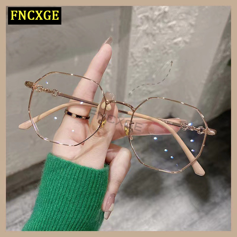 Fncxge ป้องกันแสงสีฟ้า บล็อกผู้หญิง สายตาสั้น แว่นตา กรอบคอมพิวเตอร์ ออปติคอล ใส เลนส์ใส แฟชั่น กรอบ แว่นตาใบสั่งแพทย์