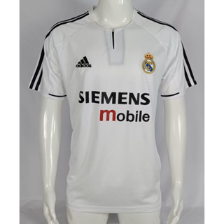 เสื้อกีฬาแขนสั้น ลายทีมฟุตบอล Real-Madrid FIGO ZIDANE RONALDO BECKHAM 03-04 ชุดเหย้า คุณภาพสูง สไตล์เรโทร