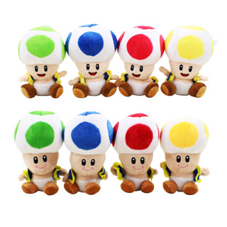 Nintendo Game Super Mario Bros. ขนาด 16 ซม. 1 ชิ้น ตุ๊กตายัดนุ่น ยัดนุ่น รูปเห็ด คาวาอี้ สีแดง สีเขียว สีเหลือง สีฟ้า ของเล่นสําหรับเด็ก ของขวัญคริสต์มาส