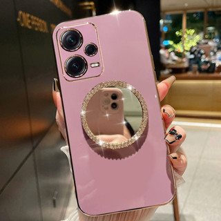 เคสซิลิโคนนิ่ม พร้อมกระจก สําหรับ Redmi Note 12 4G 5G Redmi Note 12 Pro + 5G 4G Note 12S Redmi 12