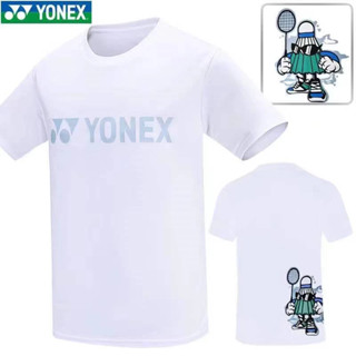 Yonex เสื้อยืดลําลอง แขนสั้น คอกลม พิมพ์ลายแบดมินตัน สําหรับผู้ชาย ผู้หญิง 2023