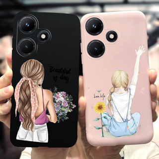 เคสโทรศัพท์มือถือ ซิลิโคนนิ่ม ลายเด็กผู้หญิงสวย สําหรับ Infinix Hot 30i Hot 30 Hot 30 Play NFC Hot 30 4G Hot30i