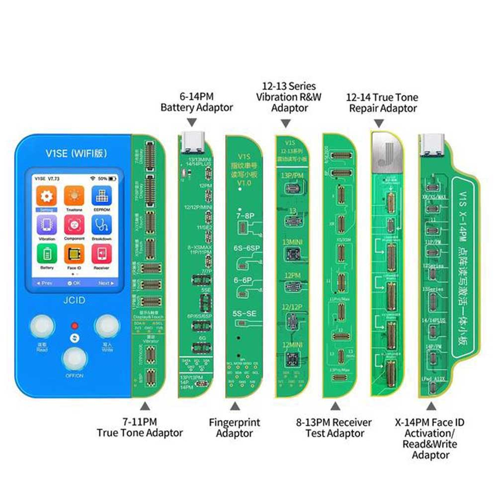 JC V1S V1SE Face ID Repair Programmer Photo-Sensitive แบตเตอรี่ลายนิ้วมือ SN Reader สําหรับ iPhone 7