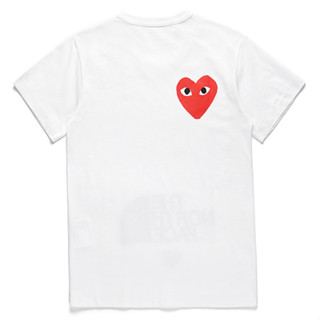 ใหม่ play comme des garcons CDG เสื้อยืดลําลอง แขนสั้น คอกลม เรืองแสง สไตล์ สําหรับผู้ชาย ผู้หญิง