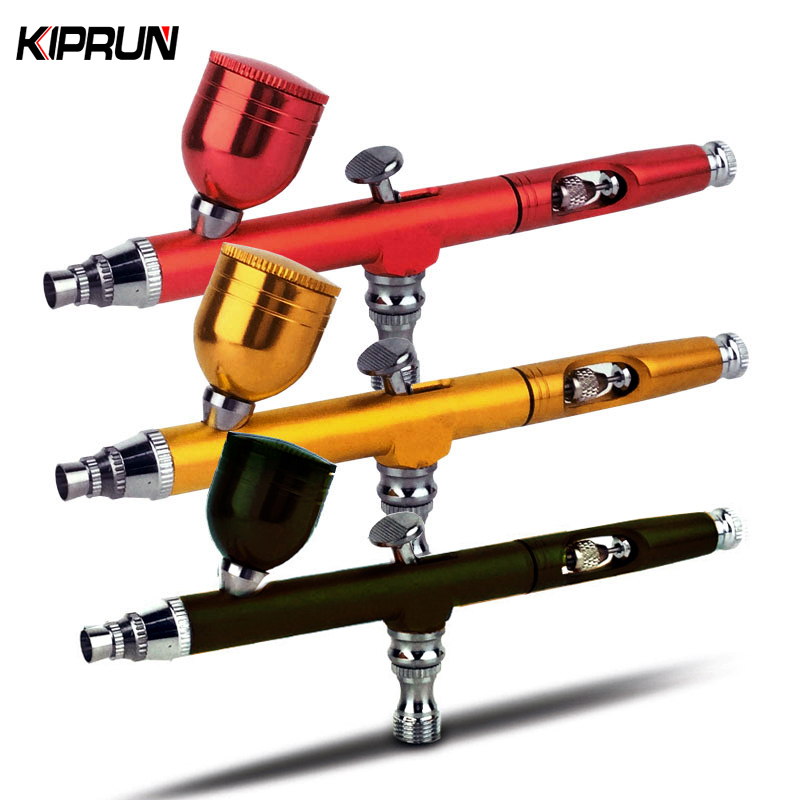 Kiprun Airbrush เครื่องมือ Dual Action Gravity Feed 7cc 0.3 มม.หัวฉีด Airbrush สเปรย์ปืนเล็บเล็บสี Tattoo เครื่องมือ