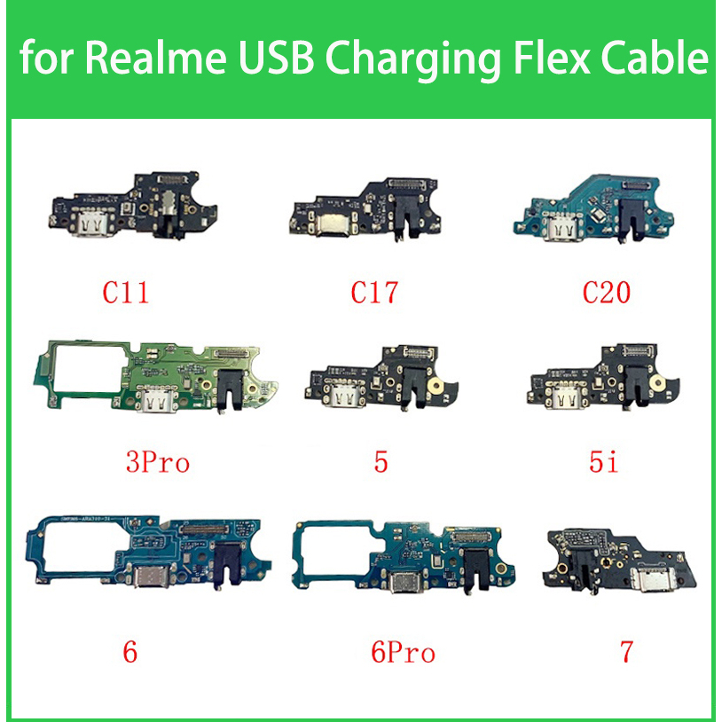 บอร์ดเชื่อมต่อสายชาร์จ USB PCB สายเคเบิลอ่อน สําหรับ Realme C11 C12 C15 C17 C20 3Pro 5 5i 6 6i 6Pro 7 7Pro