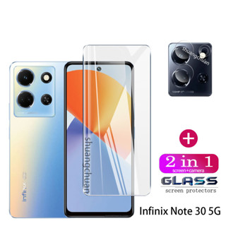 2 in 1 กระจกนิรภัยกันรอยหน้าจอ 3D HD เต็มจอ สําหรับ Infinix Note 30 5G Infinix Note 30 VIP Infinix Note 30 pro