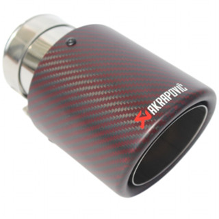 Akrapovic ท่อไอเสีย ปลายเดี่ยว (คาร์บอนไฟเบอร์ สีแดง) (1 ชิ้น)