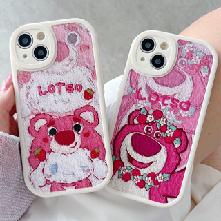 เคส OPPO a78 a77 a77s a17 a17k a57 2022 Reno8z Reno8 Reno7z Reno7 A15 A96 A12 A9 2020 a96 A76 A55 A74 A5S A3S A15s A94 A16 A53 A9 A5 2020 A54 A7 A31 A92 A33 A36 Reno4 Reno5 Reno6 Reno6z 3D Cartoon คู่รักสตรอเบอร์รี่แบร์ เคส OPPO เคสโทรศัพท์มือถือ