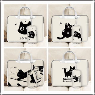 With power pack. ⭐ Cat ⭐ Computer bag 12 15 13 inches 14 inches 15.6 inches 17.3 inches PU laptop bag cartoon handbag