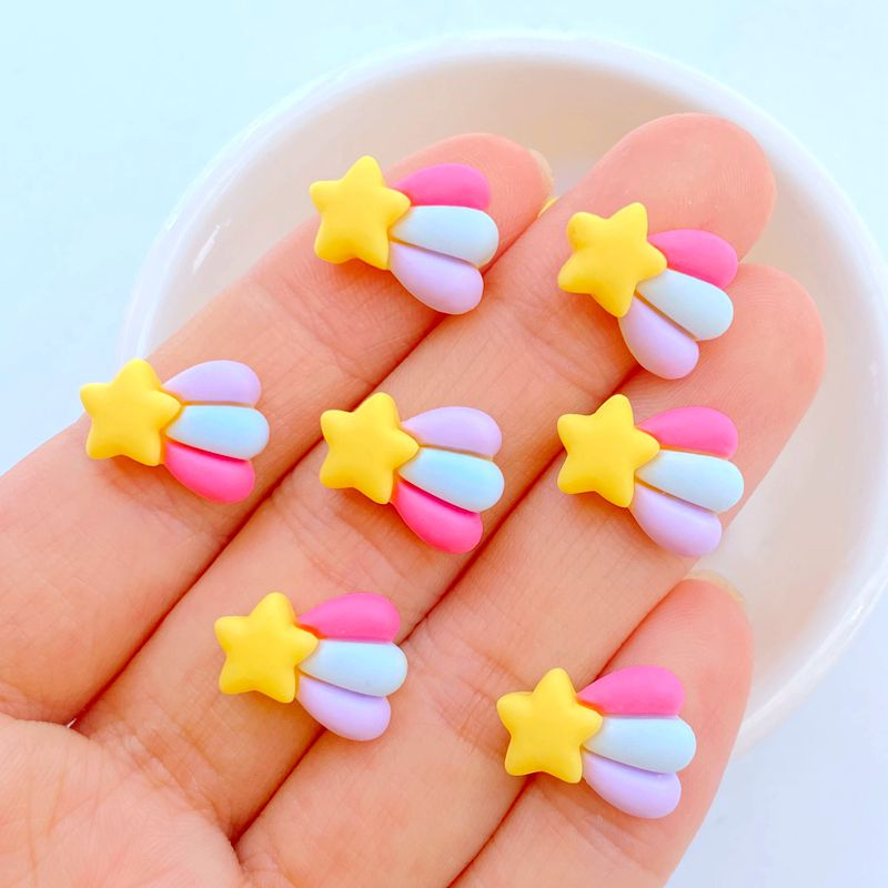 20ชิ้นมินิที่มีสีสันดาวสายรุ้ง ทําเอง เครื่องประดับเครื่องประดับทําอุปกรณ์แต่งเล็บ