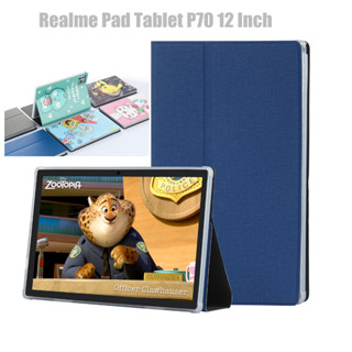 Realme Pad Tablet P70 12 Inch Case Filp Leather Shockproof Silicone Protective Case Stand Cover