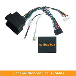 อะแดปเตอร์สายไฟเครื่องเสียงรถยนต์ 16PIN Android พร้อมกล่องแคนบัส สําหรับ Ford Mondeo 07-10 Focus 07-11 C-MAX 2007-2010