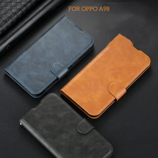 OPPO A98เคสโทรศัพท์มือถือหนังวัว กันกระแทก สําหรับ