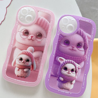 เคส Samsung A14 A04 A12 A73 A53 A52 A52S A33 A32 A23 A72 A22 A13 4G 5G A03S A02S A11 A02 A03 A51 A50 A50S A30S A20 A30 A20S A10S A21S M12 M22 M32 M11 M02 เคสมือถือซัมซุง แว่นตาการ์ตูน 3 มิติ กระต่ายน่ารัก เคสโทรศัพท์มือถือ