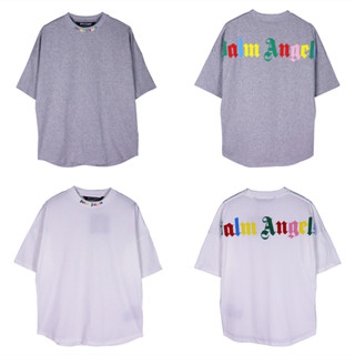 Palm 2023 เสื้อยืดคอกลม แขนสั้น พิมพ์ลายตัวอักษร โฟม หลากสี ทรงหลวม ลําลอง เหมาะกับฤดูใบไม้ผลิ ฤดูร้อน