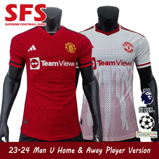 【SFS】เสื้อกีฬาแขนสั้น ลายทีมชาติฟุตบอล MU 2023-24 คุณภาพสูง ไซซ์ S-2XL