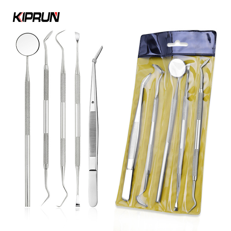 Kiprun 5 ชิ้น / 3 ชิ้น ชุดกระจกทันตกรรม สเตนเลส เครื่องมือทันตกรรม ชุดเครื่องมือเตรียมฟัน โพรบ ชุดดูแลฟัน แหนบ จอบ เคียว เครื่องชั่ง