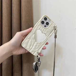 เคสโทรศัพท์มือถือ tpu แบบนิ่ม ลายหัวใจ 3D มีกระจก สีขาว สีเขียว สําหรับ Iphone 14 14 pro 14 pro max 13 13pro 13 pro max 12 pro max 11