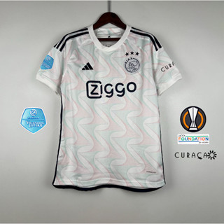 เสื้อกีฬาแขนสั้น ลายทีมชาติฟุตบอล Ajax 23 24 ไซซ์ S - 4XL ชุดเยือน