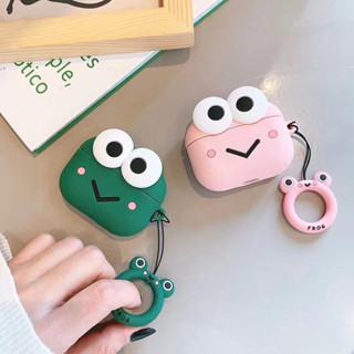 เคสหูฟัง ซิลิโคนนิ่ม กันตก ลายการ์ตูนกบตาโตน่ารัก สําหรับ AirPods 1 2 3 Pro