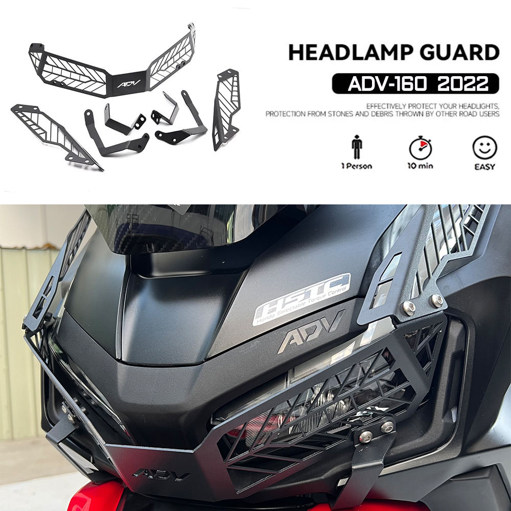 ใหม ่ สําหรับ Honda ADV 160 2022 2023 2024 อุปกรณ ์ เสริมรถจักรยานยนต ์ ด ้ านหน ้ าโคมไฟไฟหน ้ า Protector Grille Guard ฝาครอบ