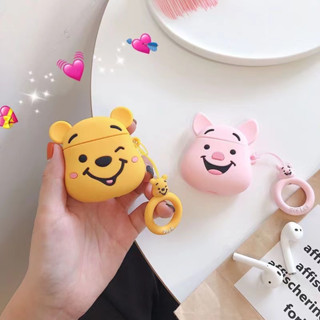 เคสหูฟัง ซิลิโคนนิ่ม กันกระแทก ลายการ์ตูนหมี หมูน่ารัก สําหรับ AirPods 1 2 3 Pro