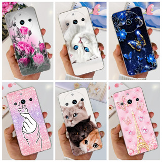 เคสโทรศัพท์ซิลิโคน TPU แบบนิ่ม ลายดอกไม้ และแมว สําหรับ Realme 11 Pro (RMX3770) 11 Pro+ (RMX3740) 5G 2023