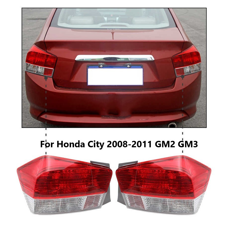 ไฟท้ายสําหรับHonda City 2009 2010 2011 GM2 GM3 ไฟท้ายประกอบรถเปลี่ยนสัญญาณโคมไฟอัตโนมัติด้านหลังเบรคคําเตือนกันชน