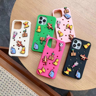 เคสซิลิโคนนิ่ม ลายการ์ตูนหมีพูห์ สามมิติ ระบายอากาศ สําหรับ iPhone14 13 11 12 Pro MAX Xs XR 7plus DIY