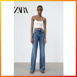 Zara ใหม่ กางเกงยีน ขากว้าง เอวสูง ทรงหลวม ทรงตรง  6045025