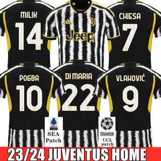 เสื้อกีฬาแขนสั้น ลายทีมชาติฟุตบอล Juventus 23-24 ชุดเหย้า คุณภาพสูง เกรด AAA