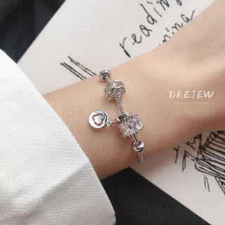 DREJEW แฟชั่นเกาหลี เพชร สตั๊ด เล็ก เอว หัวใจ ปรับได้ สร้อยข้อมือ ผู้หญิง อินเทรนด์ เรียบง่าย อินเทรนด์ เครื่องประดับมือ ที่ไม่ซ้ําใคร