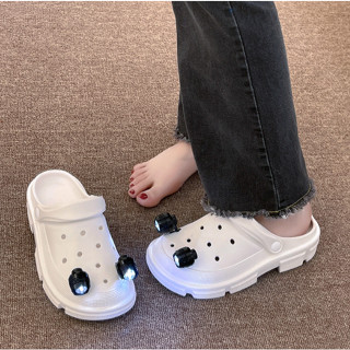 2023- ไฟหน้า สําหรับ Croc Hole shoe light อุปกรณ์เสริมไฟกีฬากลางแจ้ง ไฟเตือนการเดินป่า Dew Camp