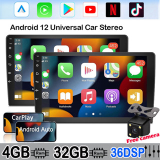 4G+32G 9/10 จอแอนดรอยด์ติดรถยนต์ 2Din เข้ากันได้กับ Apple Carplay และ And Android Auto จอแอนดรอย