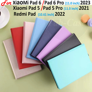 เคสหนัง ฝาพับ พร้อมช่องใส่บัตร คุณภาพสูง สําหรับ Xiaomi Pad 6 Pad6 Pro 2023 11.0 นิ้ว MiPad 5 5Pro 5G 2021 Redmi Pad 10.61 นิ้ว 2022