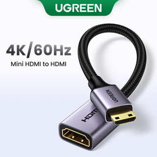 Ugreen 4K60Hz Mini Hdmi To Hdmi สายเคเบิ้ลอะแดปเตอร์ส่งสัญญาณสองทิศทาง สําหรับกล้อง / TV / PC /